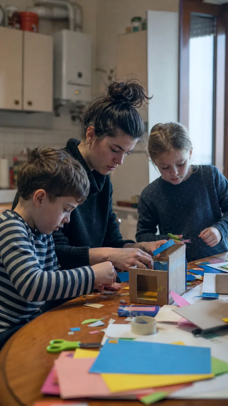 Babysitter gioca con i bambini