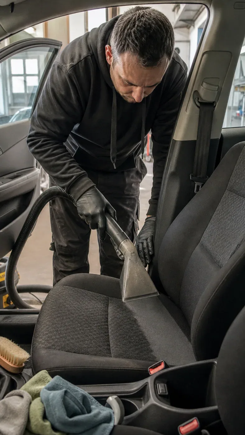 Pulizia profonda dei sedili di un auto