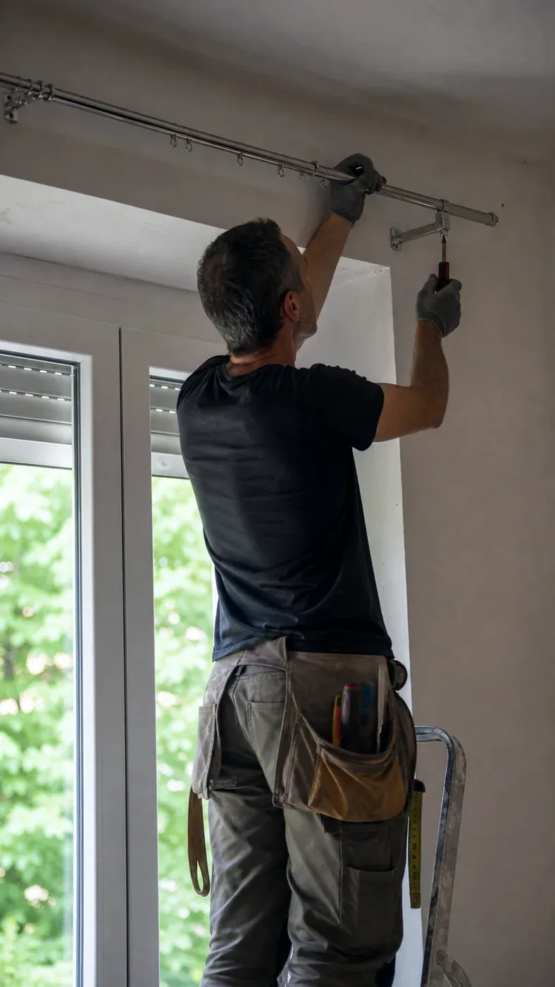 Installazione di un bastone per tende